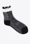 Antipast Sheer Stripped Crew Socks In Black