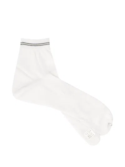 Antipast Striped-trim Socks In White