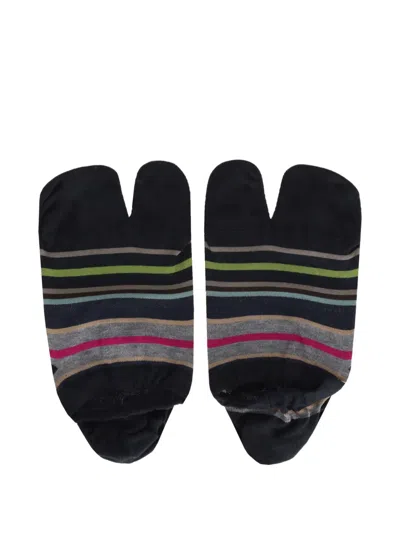 Antipast Stripe-pattern Tabi Socks In Black