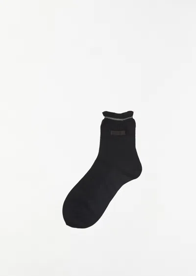 Antipast Waffle Ribbon Socks In Black