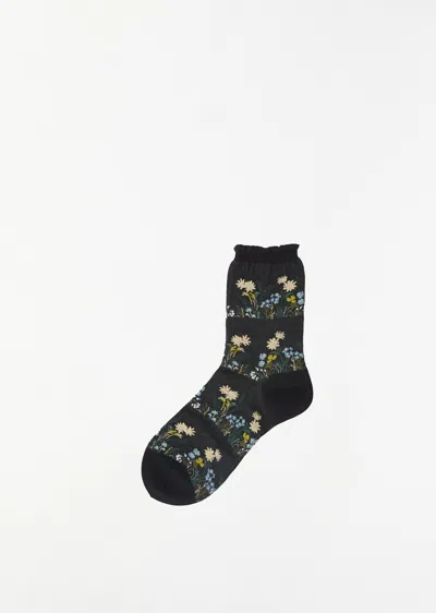 Antipast Wild Flower Socks In Black