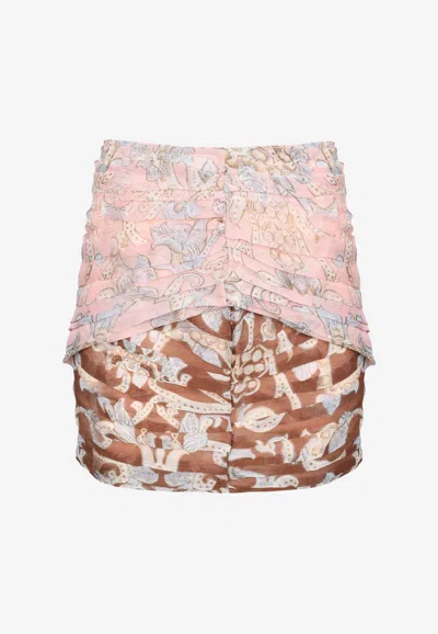 Antipodean Bitter Sweet Tuck Floral Mini Skirt In Multi