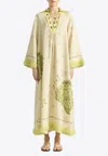Antipodean Brightside Lace-up Kaftan In Sand