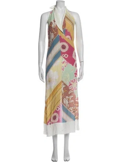 Pre-owned Antipodean Floral Print Long Dress In Multicolor