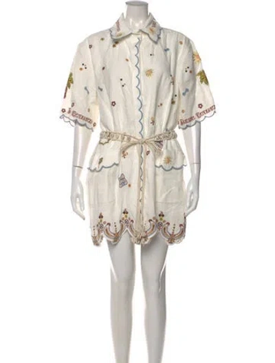 Pre-owned Antipodean Linen Mini Dress In Neutral