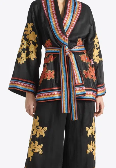 Antipodean Moonlite Belted Jacket In Black