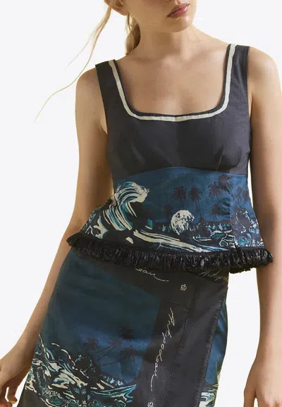 Antipodean Wavepool Bodice Top In Blue