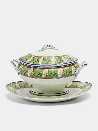 Antique And Vintage 1830 Wedgwood Creamware Sauce Tureens (set Of 2)  Abask Gift Set In Green