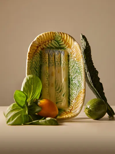 Antique And Vintage 1900s Ceramic Asparagus Platter  Abask Luxury Gift In Green