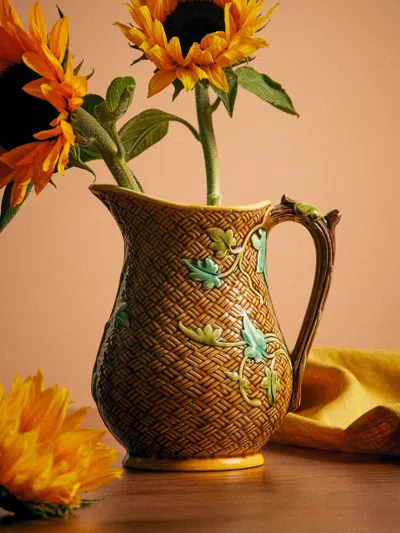 Antique And Vintage 1900s Majolica Ceramic Jug