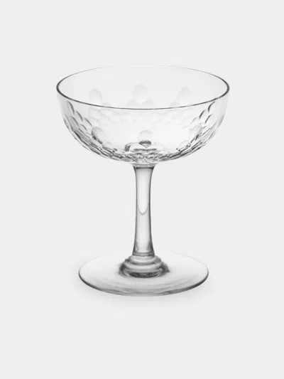 Antique And Vintage 1920s Baccarat Crystal Champagne Coupes (set Of 12) In Transparent