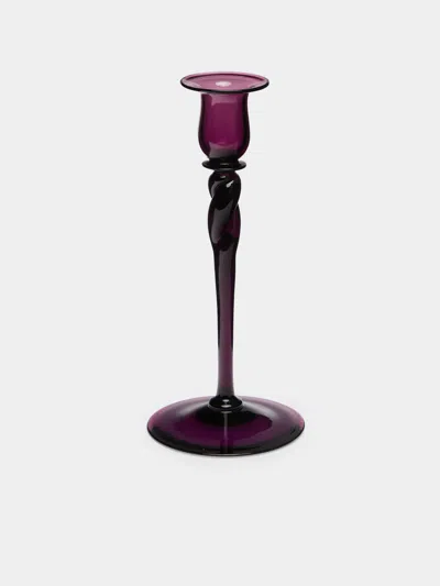 Antique And Vintage 1920s Frederick Carder For Steuben Glass Candlestick In Multi