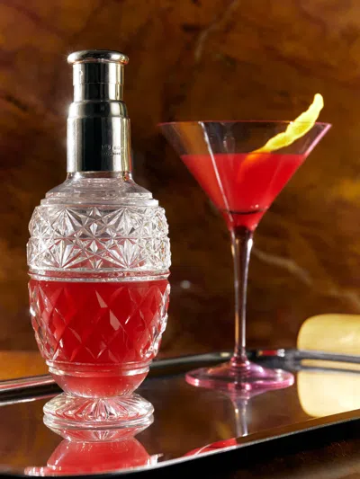 Antique And Vintage 1929 Crystal And Sterling Silver Cocktail Shaker  Abask Luxury Gift In Transparent