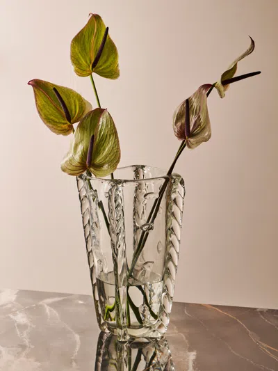 Antique And Vintage 1930s Flavio Poli For Seguso Vetri D'arte Glass Vase (15in/38cm) In Green