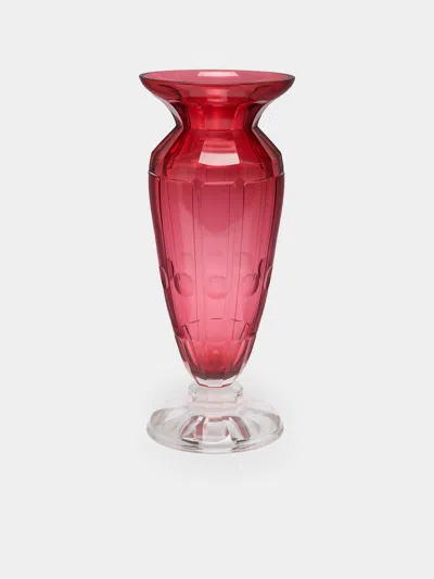 Antique And Vintage 1930s Moser Cut Crystal Vase  Abask Luxury Gift In Pink