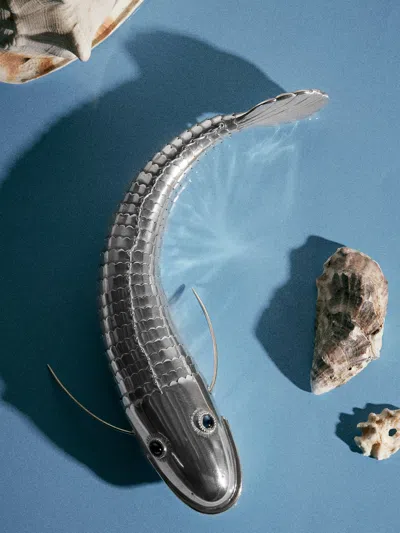 Antique And Vintage 1930s Solid Silver Articulating Fish