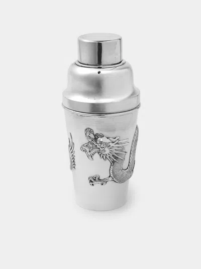 Antique And Vintage 1930s Solid Silver Dragon Cocktail Shaker