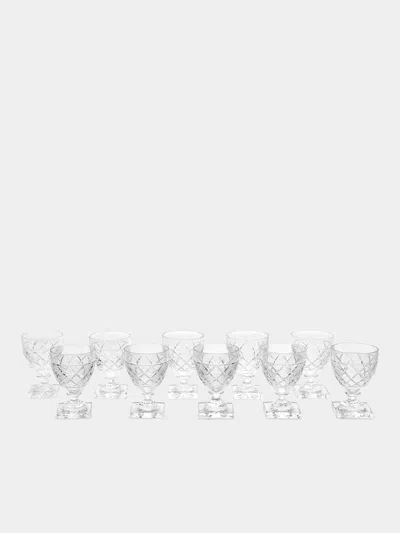 Antique And Vintage 1930s Val Saint Lambert Crystal Liqueur Glasses (set Of 10)  Abask Gift Set In Transparent