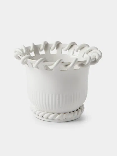 Antique And Vintage 1940s Émile Tessier Ceramic Vase (9in/23.5cm) In White