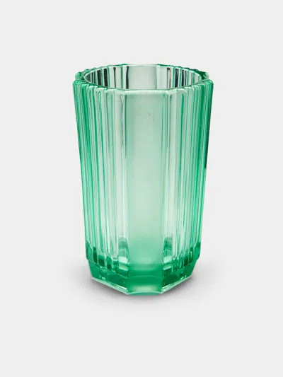 Antique And Vintage 1940s Frosted Glass Vase  Abask Luxury Gift In Green