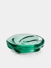 Antique And Vintage 1940s Seguso Murano Glass Ashtray In Green