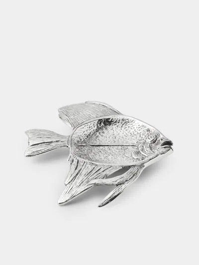 Antique And Vintage 1940s Solid Silver Fish Trinket Dish  Abask Luxury Gift In Metallic