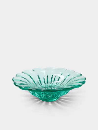 Antique And Vintage 1942 Flavio Poli For Seguso Vetri D'arte Murano Glass Centerpiece In Green