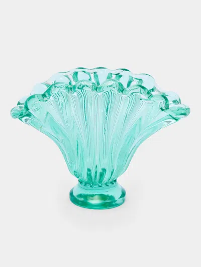 Antique And Vintage 1942 Flavio Poli For Seguso Vetri D'arte Murano Glass Vase (11in/28cm) In Blue