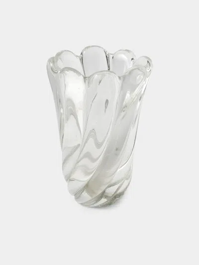 Antique And Vintage 1942 Flavio Poli For Seguso Vetri D'arte Murano Glass Vase (6in/15cm)