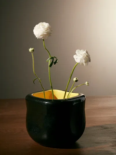 Antique And Vintage 1950s Atelier Kéramos Sèvres Ceramic Vase In Black