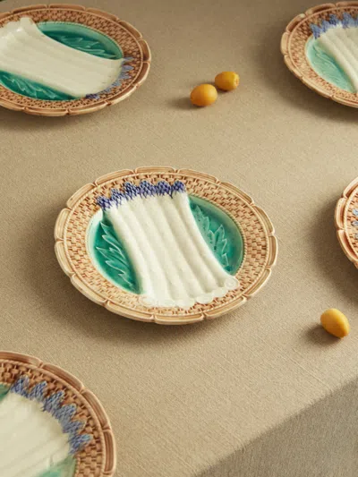 Antique And Vintage 1950s Ceramic Asparagus Plates (set Of 10)  Abask Gift Set In Multi