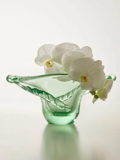 Antique And Vintage 1950s Daum Crystal Vase  Abask Luxury Gift In Green