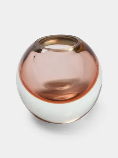 Antique And Vintage 1950s Flavio Poli For Seguso Vetri D'arte Murano Glass Ball Vase (6.5in/16cm) In Multi