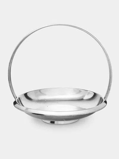 Antique And Vintage 1950s Gio Ponti Silver-plated Basket  Abask Luxury Gift In Transparent