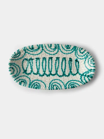 Antique And Vintage 1950s Gmundner Keramik Ceramic Platter In White