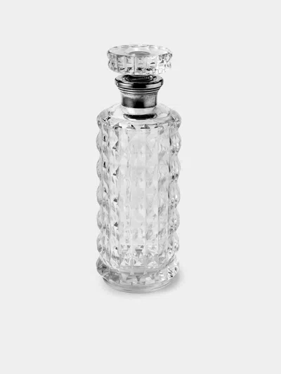 Antique And Vintage 1950s Italian Sterling Silver And Crystal Decanter In Transparent