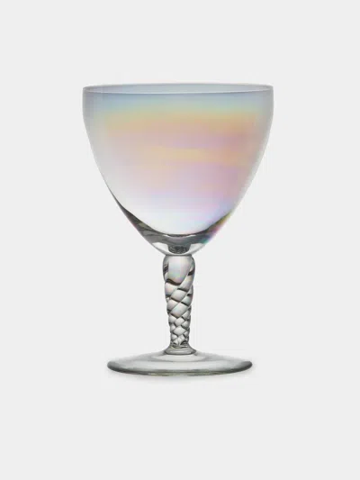 Antique And Vintage 1950s Pearlescent White Wine Glasses (set Of 4)