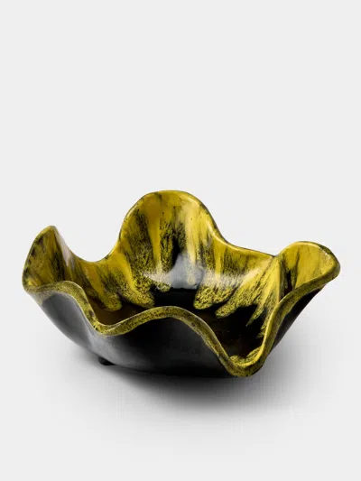 Antique And Vintage 1950s Reactive-glaze Ceramic Bowl