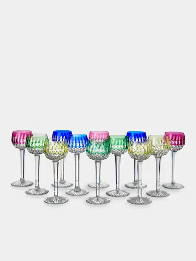 Antique And Vintage 1950s Saint Louis Crystal Wine Glasses (set Of 12) In Multi