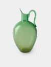 Antique And Vintage 1950s Seguso Acid-wash Glass Pitcher In Green