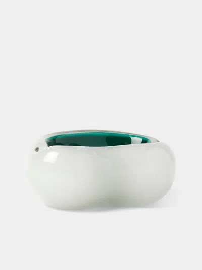 Antique And Vintage 1950s Seguso Murano Glass Ashtray In White