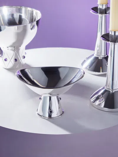 Antique And Vintage 1950s Tage Göthlin Solid Silver And Amethyst Bowl  Abask Luxury Gift In Red