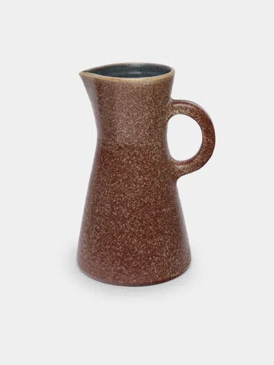 Antique And Vintage 1960s Accolay Ceramic Jug  Abask Luxury Gift In Brown