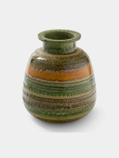 Antique And Vintage 1960s Bitossi Sahara Ceramic Vase (11in/27.5cm) In Multi