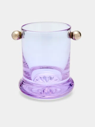 Antique And Vintage 1960s Crystal Ice Bucket  Abask Luxury Gift In Purple