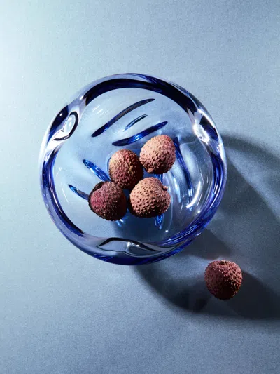 Antique And Vintage 1960s Czech Crystal Bowl  Abask Luxury Gift In Blue