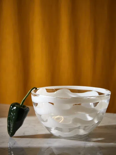 Antique And Vintage 1960s Ercole Barovier Murano Glass Bowl  Abask Luxury Gift In White