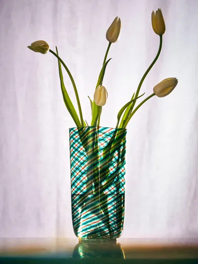 Antique And Vintage 1960s Ercole Barovier Spira Aurata Murano Glass Vase  Abask Luxury Gift In Green