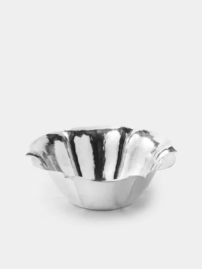 Antique And Vintage 1960s Flower Silver-plated Bowls (set Of 6)
