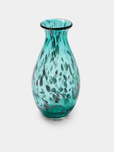 Antique And Vintage 1960s Linea Mary Murano Glass Vase (12in/30.5cm) In Green